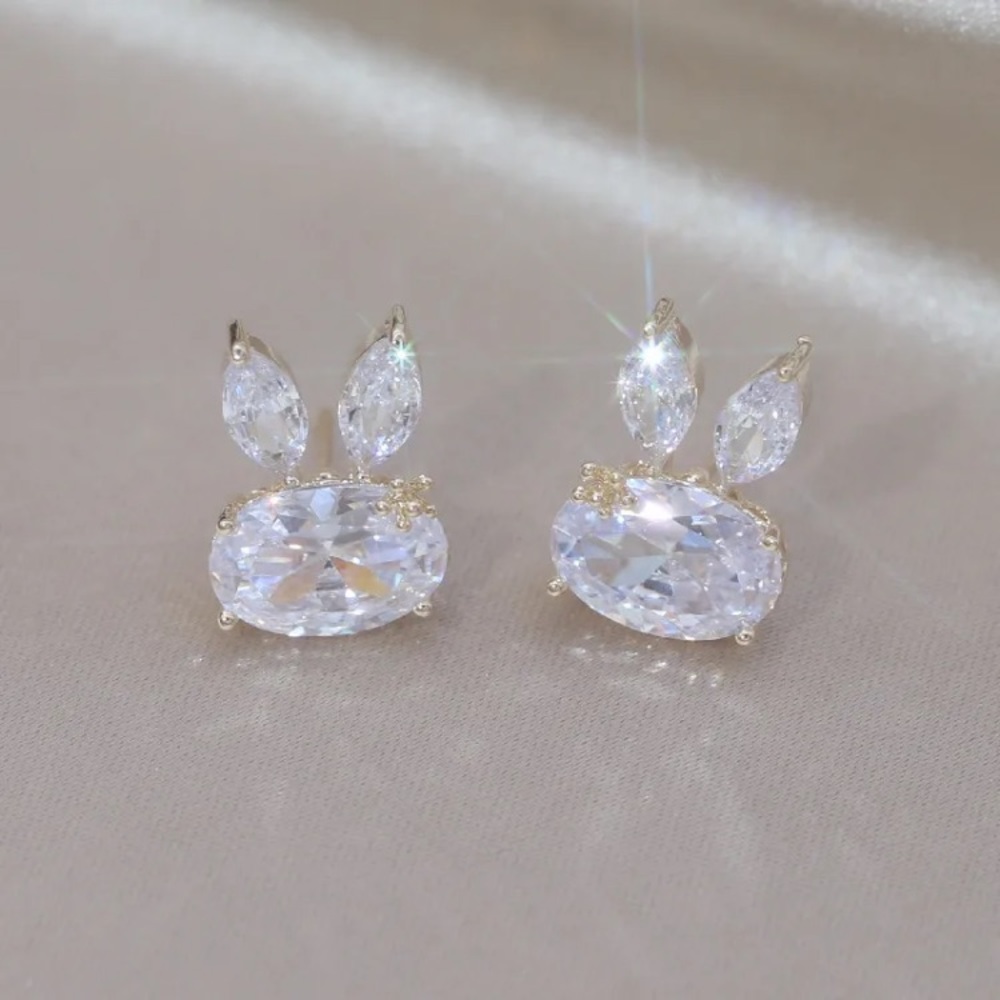 - Swarovski bunny earrings with gold plating and swarovski elements